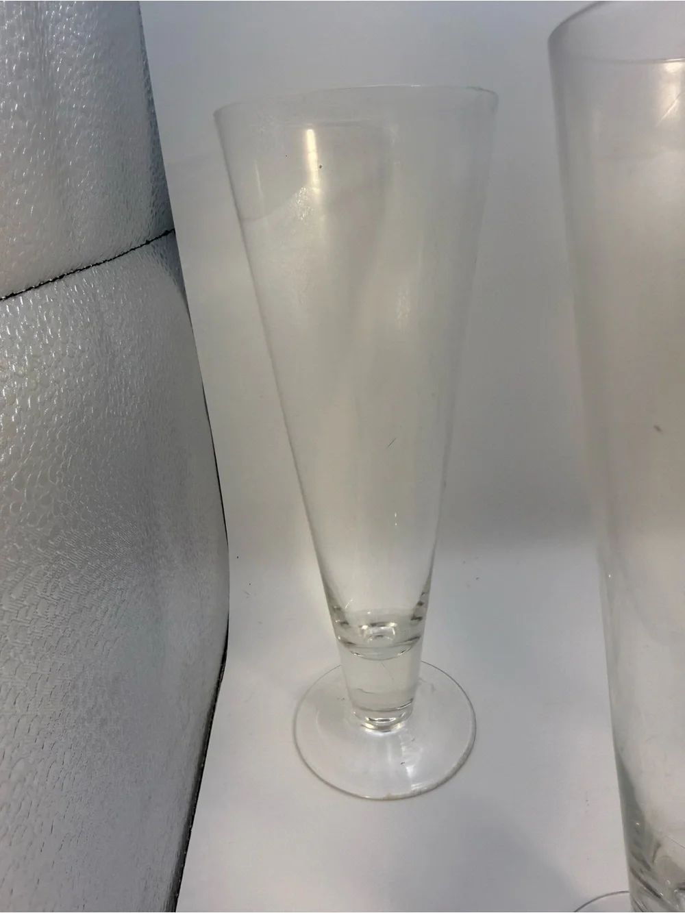 Vintage Crate And Barrel 9” Pilsner Tapered Beer Glasses 16 Oz Set of 4 Man Cave